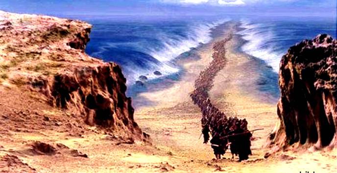 Israelites passing through the Red Sea
